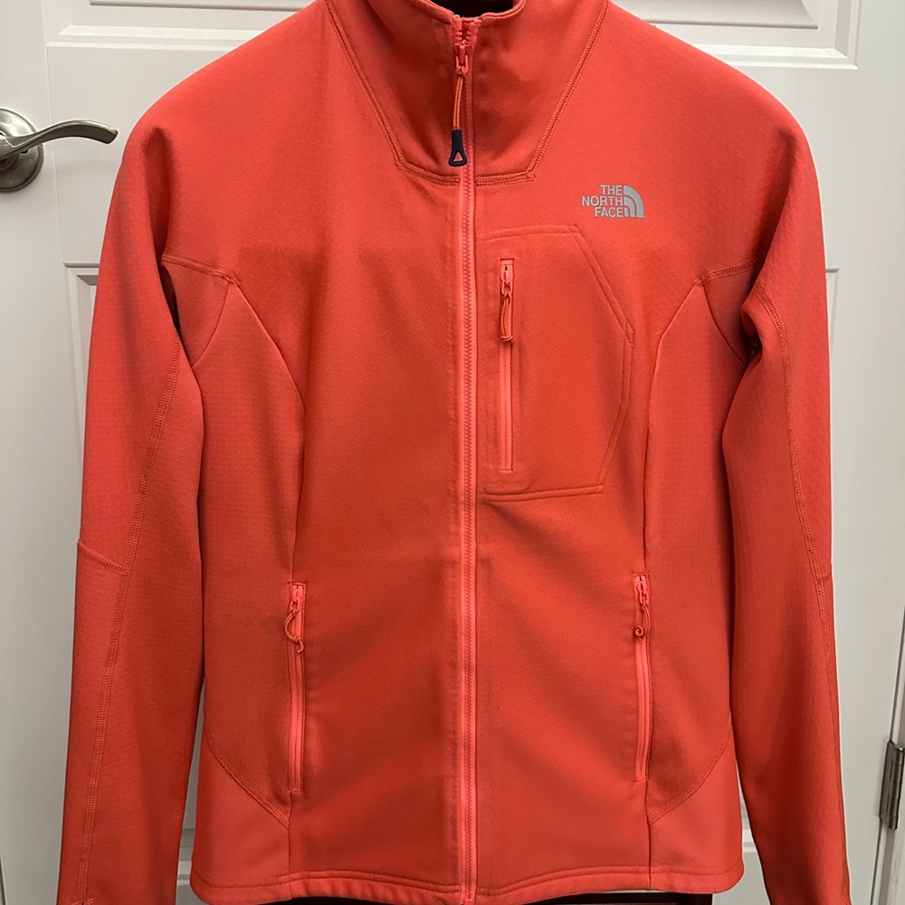 full zip, North Face Orange Jacket